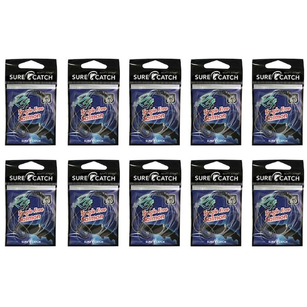 10x Surecatch Tangle Free Salmon Rig with Chemically Sharpened Hooks Size 3/0