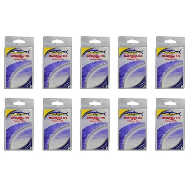 10x Wilson Mackerel Fishing Rig 3x6/0 Hook-Setup - 60lb Multi Strand Wire