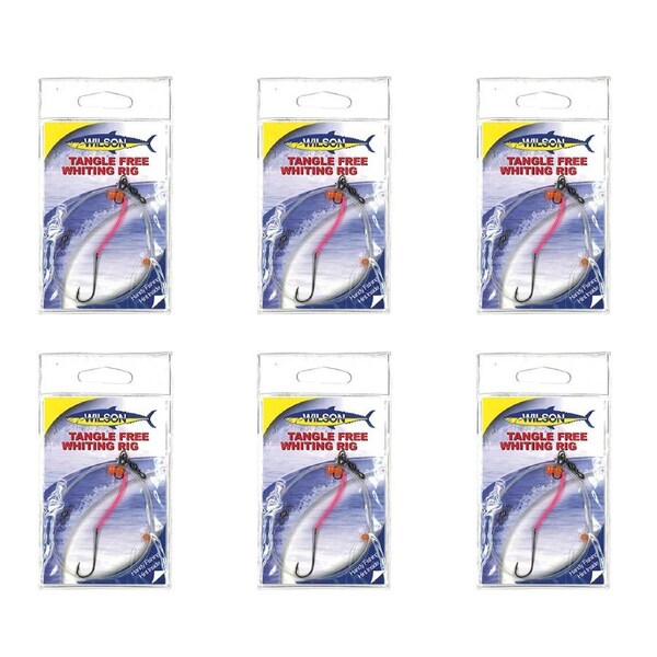 6x Wilson Tangle Free Whiting Rig with Chemical Sharpened Fishing Hook - Size 4