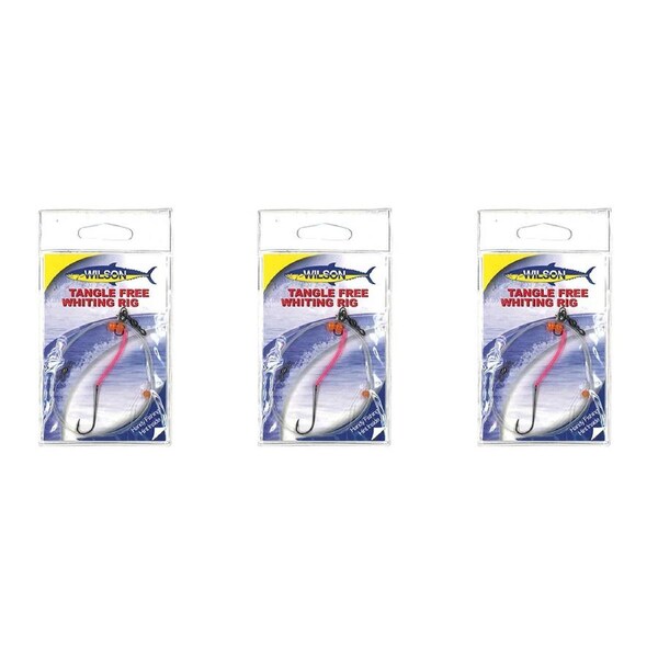3x Wilson Tangle Free Whiting Rig with Chemical Sharpened Fishing Hook - Size 4