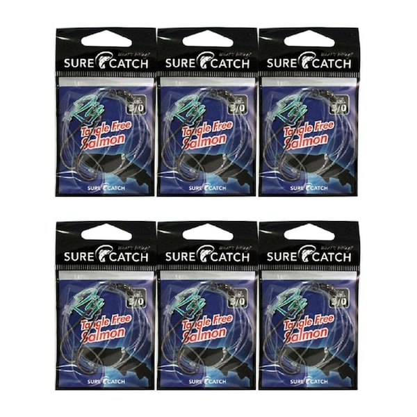6x Surecatch Tangle Free Salmon Rig with Chemically Sharpened Hooks Size 3/0