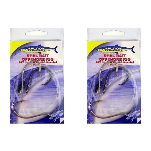 2x Wilson Live Dual Bait Offshore Rig 8/0Circle&2x7/0 Snooded Paternoster
