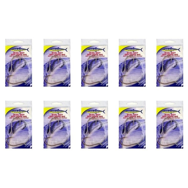 10x Wilson Live Dual Bait Offshore Rig 8/0Circle&2x7/0 Snooded Paternoster