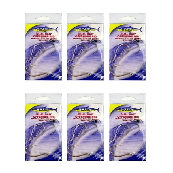 6x Wilson Live Dual Bait Offshore Rig 8/0 Circle&2x7/0 Snooded Paternoster