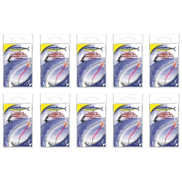 10x Wilson Tangle Free Whiting Rig Stainless Steel Longshank Hook - Size 6
