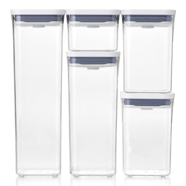 OXO Good Grips POP 2.0 5pc Container Set – Airtight Stackable BPA-Free Pantry Food Storage w/ Push Button Lid