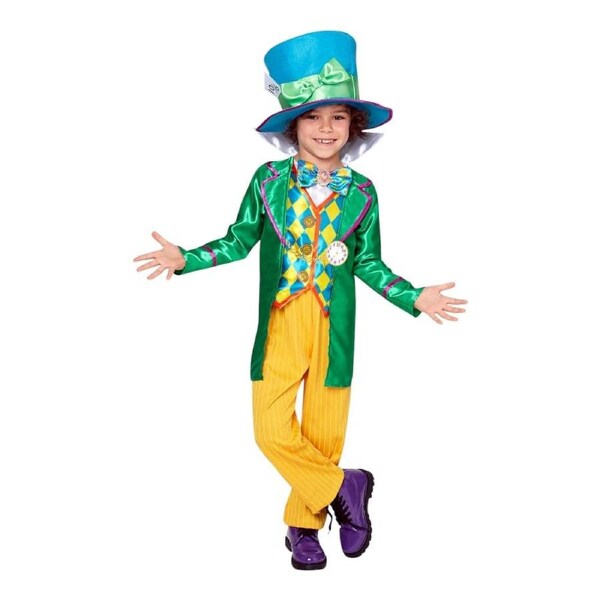 Disney Mad Hatter Boys Large Polybag Deluxe Costume Size 3-5 Years