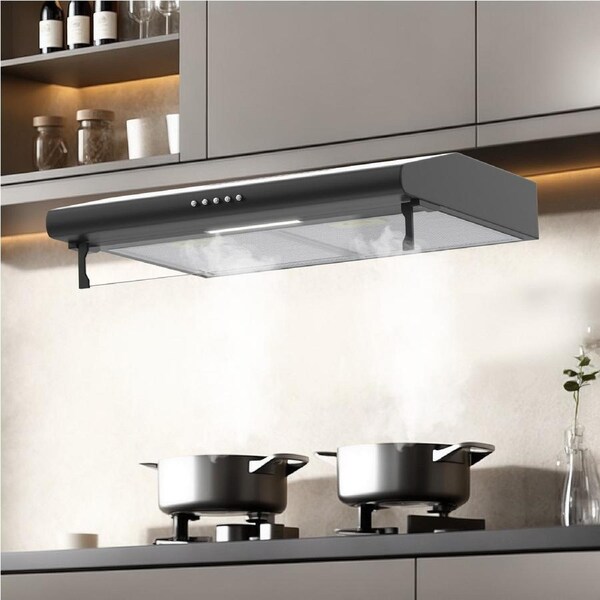 Advwin 60cm 600mm Range Hood, Versatile Ducted/Ductless Convertible Visor Cooker Hood 300m3/h Kitchen Over Stove Vent