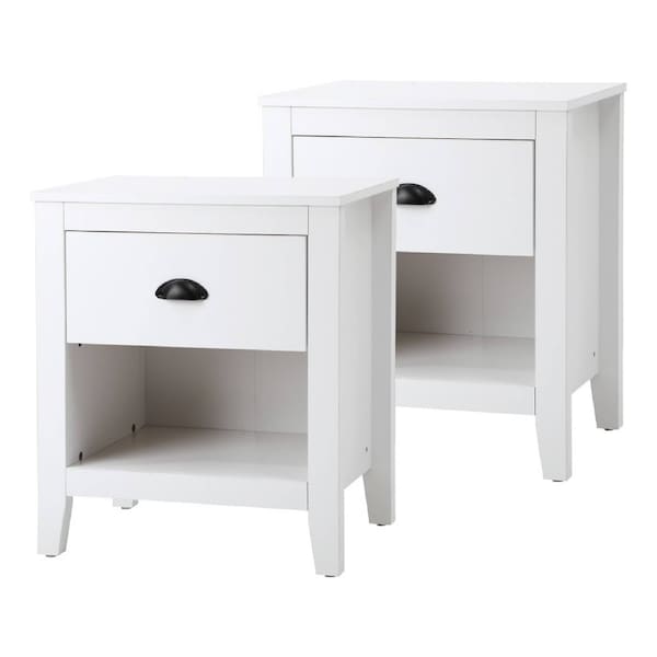 Oikiture 2x Bedside Table Side End Tables Nightstand Storage Cabinet Vintage