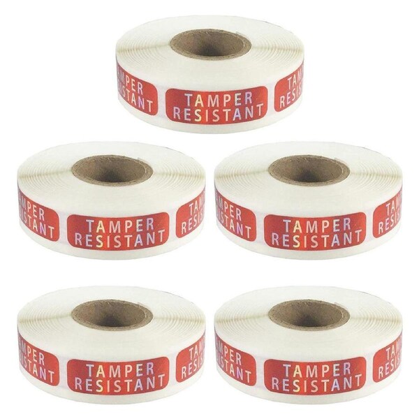 5 Rolls Tamper Proof Label Laser Self Adhesive Sealing Stickers for Security