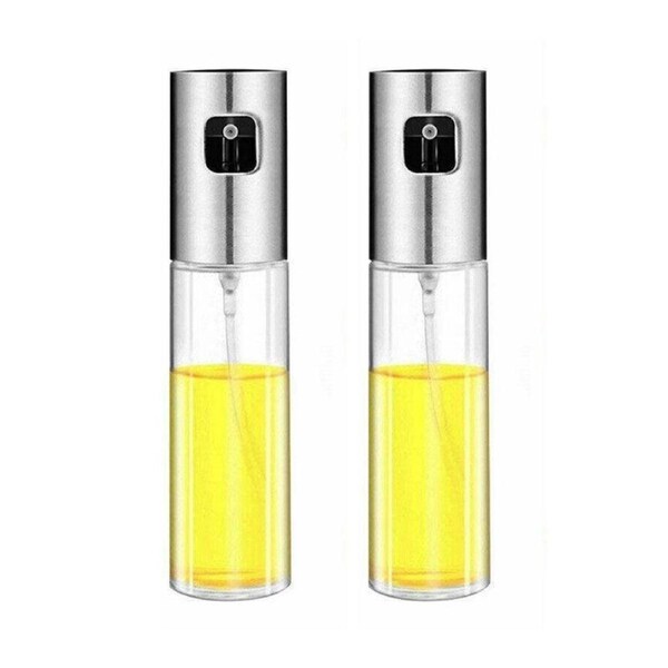 2pcs Oil Sprayer Bottles for Cooking Olive Oil Vinegar Dispenser with Glass Body