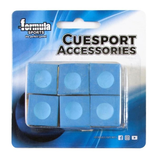 6PK Pioneer Cue Chalk Tip Accessory Set For Billiards/Pool/Snooker Sports Blue