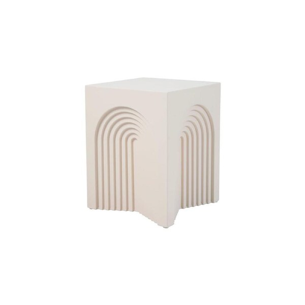 Maestro Furniture Laurance Modern Stylish Squre End Lamp Side Table Cream