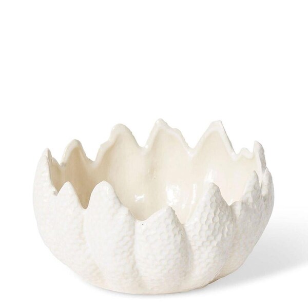 E Style Ceramic Sekani Decorative Bowl Vessel Home Decor Display 21x21cm White