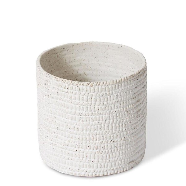 E Style Ceramic Aurora Cylinder Vase/Vessel Home Decor Indoor 18x18cm White