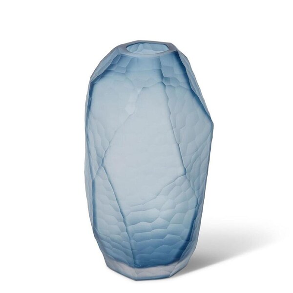 E Style Glass Rufus Vase Home Indoor Decorative Display 17x17cm Ink Blue