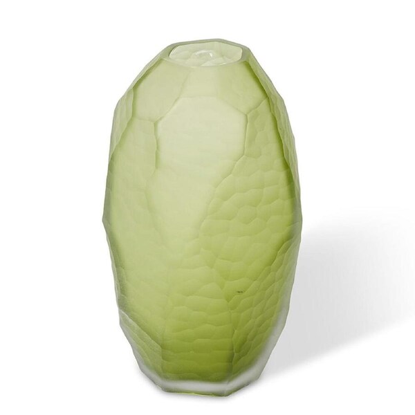 E Style Glass Rufus Vase Home Indoor Decorative Display 17x17cm Dark Green