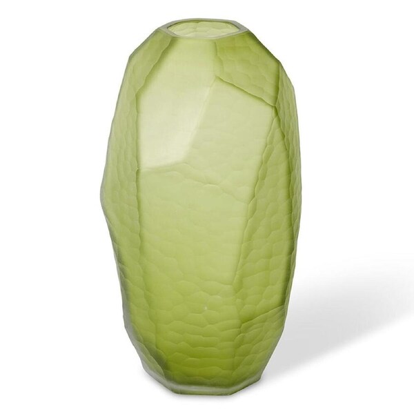 E Style Glass Rufus Vase Home Indoor Decorative Display 20x20cm Dark Green