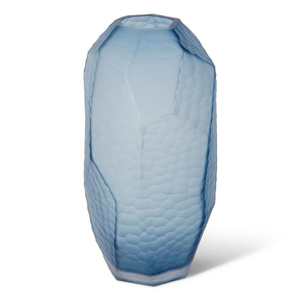 E Style Glass Rufus Vase Home Indoor Decorative Display 20x20cm Ink Blue
