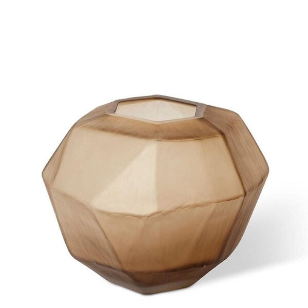 E Style Glass Waylon Vase Home Indoor Decorative Display 30x26cm Smoke Brown