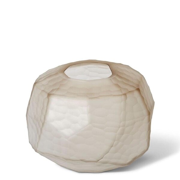 E Style Glass Rufus Round Vase Home Indoor Decorative Display 21x21cm Sand