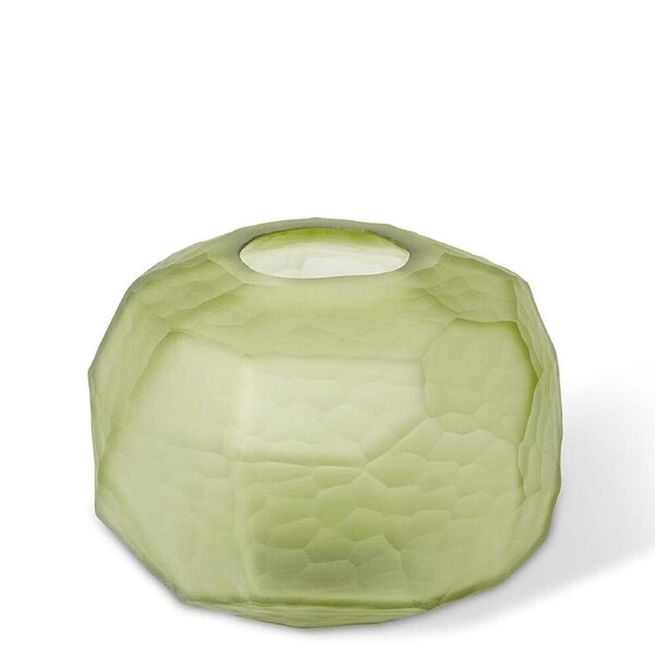 E Style Glass Rufus Round Vase Home Indoor Decor Display 21x21cm Dark Green