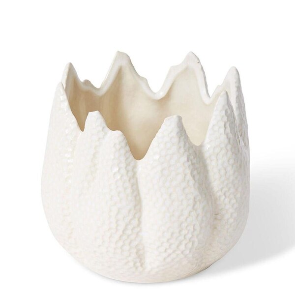 E Style Ceramic Sekani Flower Pot Home Garden Decor Display 18x18cm White