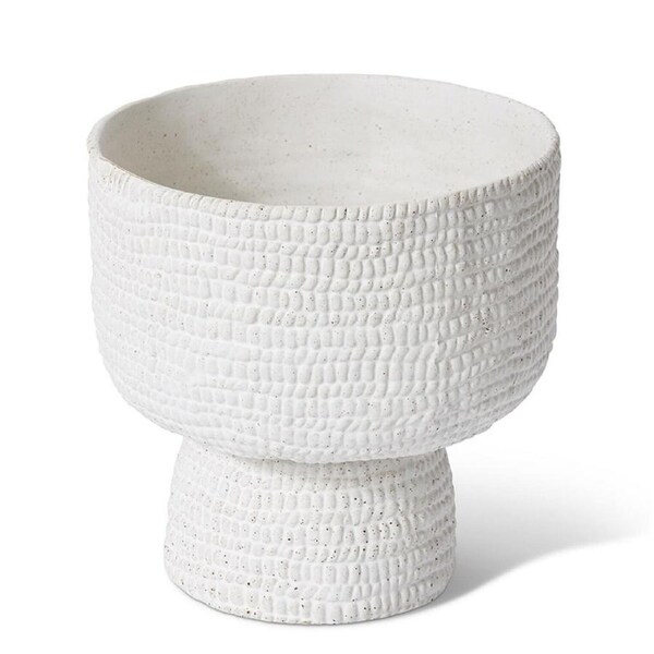 E Style Ceramic Aurora Flower Pot Home Garden Decor Display 21x21cm White