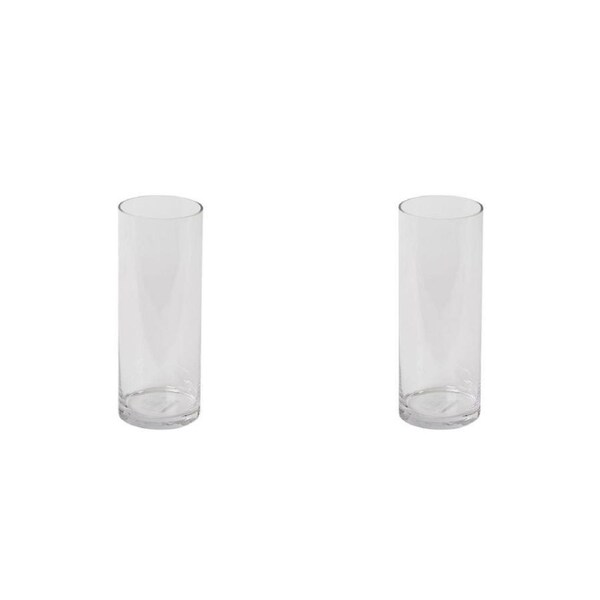 2PK E Style Vera Vase Home Tabletop Indoor Decorative Display 10x10cm Clear
