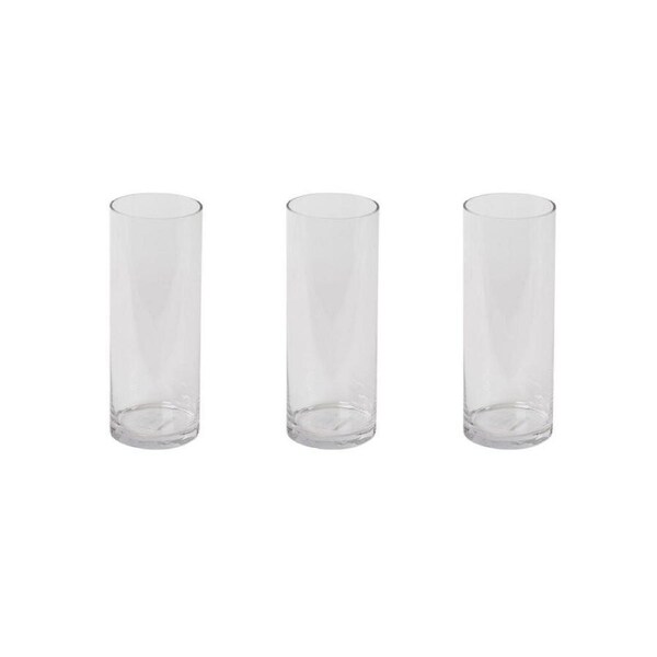 3PK E Style Vera Vase Home Tabletop Indoor Decorative Display 10x10cm Clear