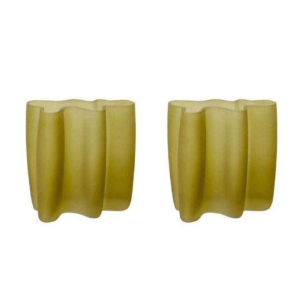 2PK E Style Victoria Vase Home Tabletop Indoor Decorative Display 19x10cm Olive