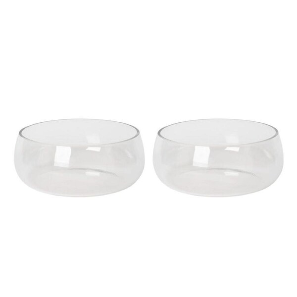 2PK E Style Jolie Decorative Bowl Vessel Home Table Decor Display 27x27cm Clear