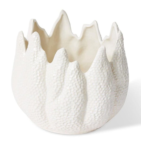 E Style Ceramic Sekani Flower Pot Home Garden Decor Display 26x26cm White