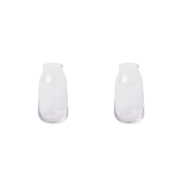 2PK E Style Harnan Vase Home Tabletop Indoor Decorative Display 8x8cm Clear