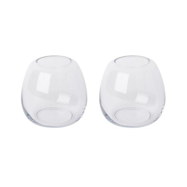 2PK E Style Alma Vase Home Tabletop Indoor Decorative Display 15x15cm Clear