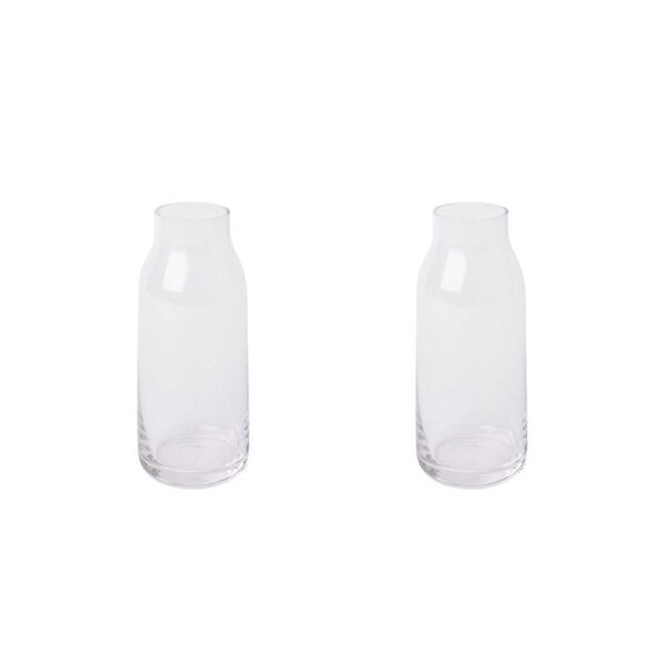 2PK E Style Harnan Vase Home Tabletop Indoor Decorative Display 10x10cm Clear
