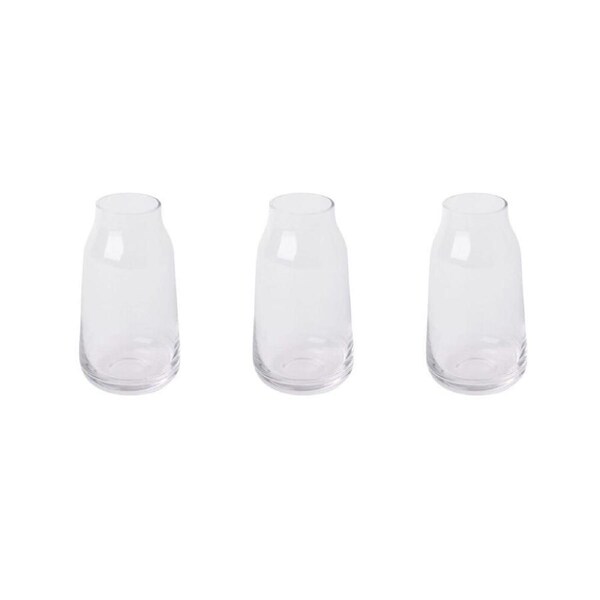 3PK E Style Harnan Vase Home Tabletop Indoor Decorative Display 8x8cm Clear