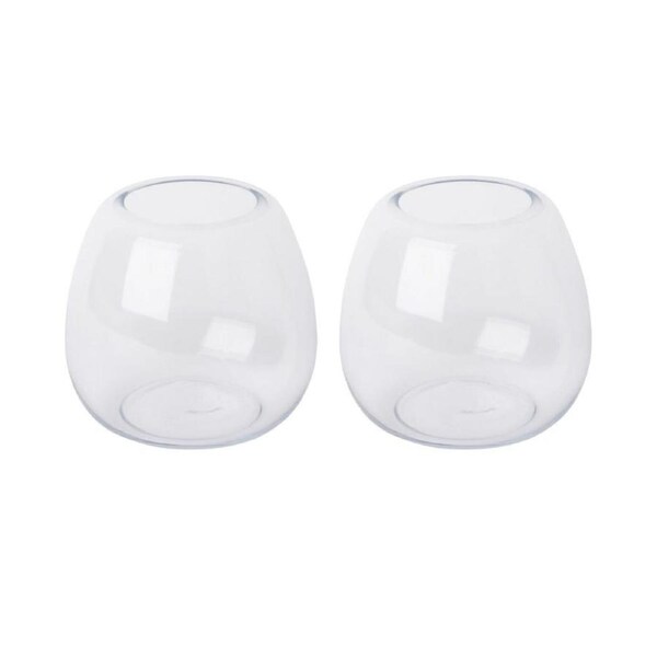 2PK E Style Alma Vase Home Tabletop Indoor Decorative Display 20x20cm Clear