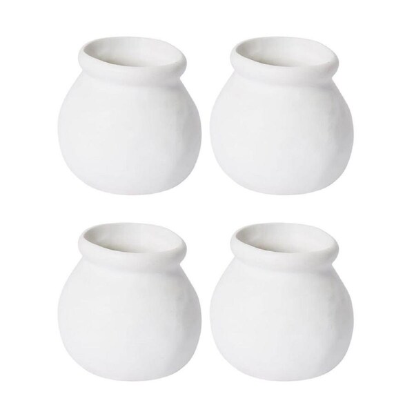 4PK E Style Ceramic Nakano Round Vase/Vessel Home Decor Dispaly 10x10cm White