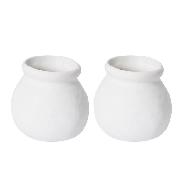 2PK E Style Ceramic Nakano Round Vase/Vessel Home Decor Dispaly 10x10cm White