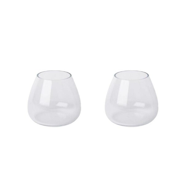 2PK E Style Allira Vase Home Tabletop Indoor Decorative Display 15x15cm Clear
