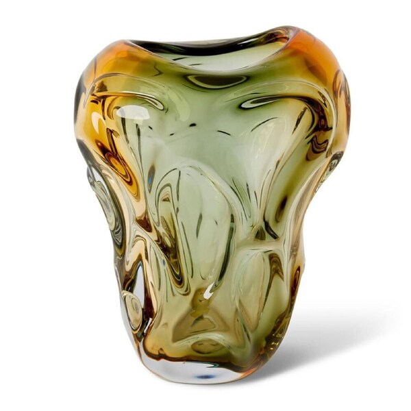 E Style Josiah Glass Flower Vase Centerpiece Home Decor 27cm Amber/Black