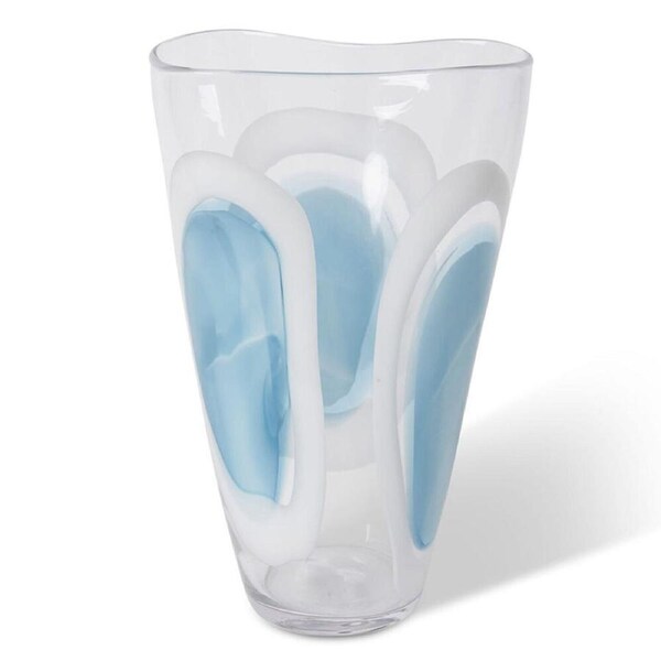 E Style Carina Glass Flower Vase Centerpiece Indoor Home Decor 36cm Blue/Clear