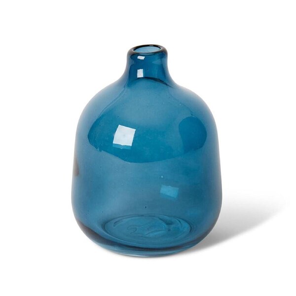 E Style Dalili Glass Decorative Bottle Flower Vase Home Decor 14cm Blue