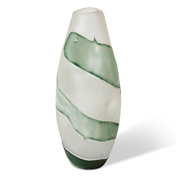 E Style Zaida Glass Flower Vase Centerpiece Indoor Home Decor 44cm Sage/White