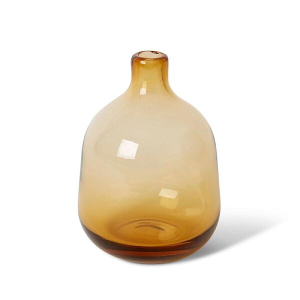 E Style Dalili Glass Decorative Bottle Flower Vase Home Decor 14cm Amber