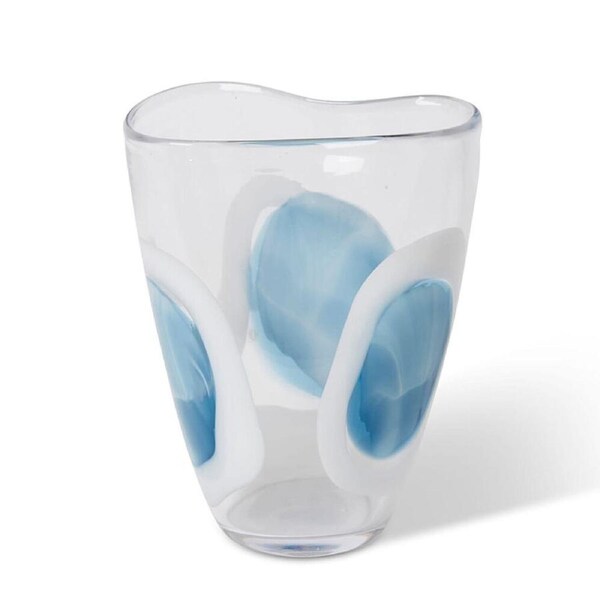 E Style Carina Glass Flower Vase Centerpiece Indoor Home Decor 23cm Blue/Clear