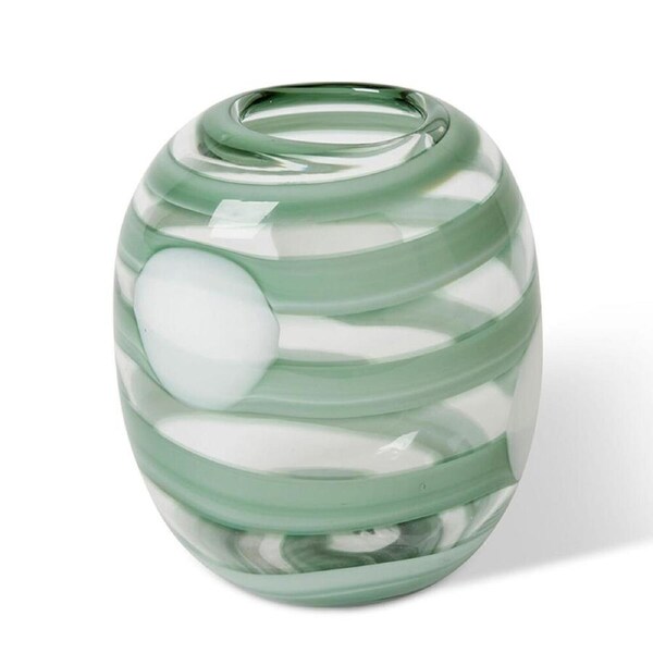 E Style Belle Glass Flower Vase Centerpiece Indoor Home Decor 21cm Sage/Clear