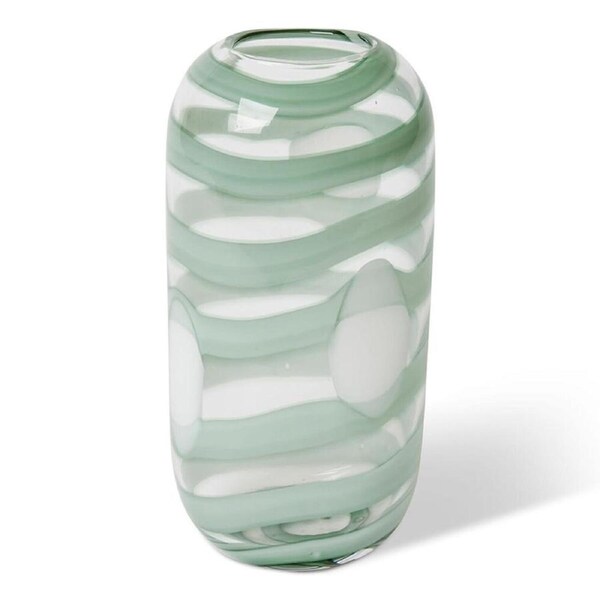 E Style Belle Glass Flower Vase Centerpiece Indoor Home Decor 33cm Sage/Clear