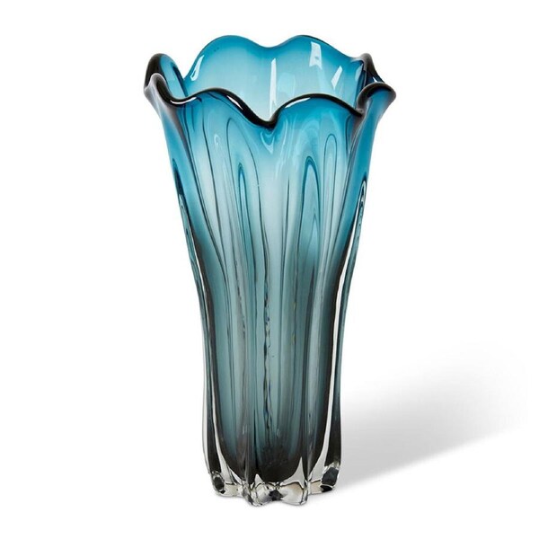E Style Shaka Glass Flower Vase Centerpiece Indoor Home Decor 40cm Blue